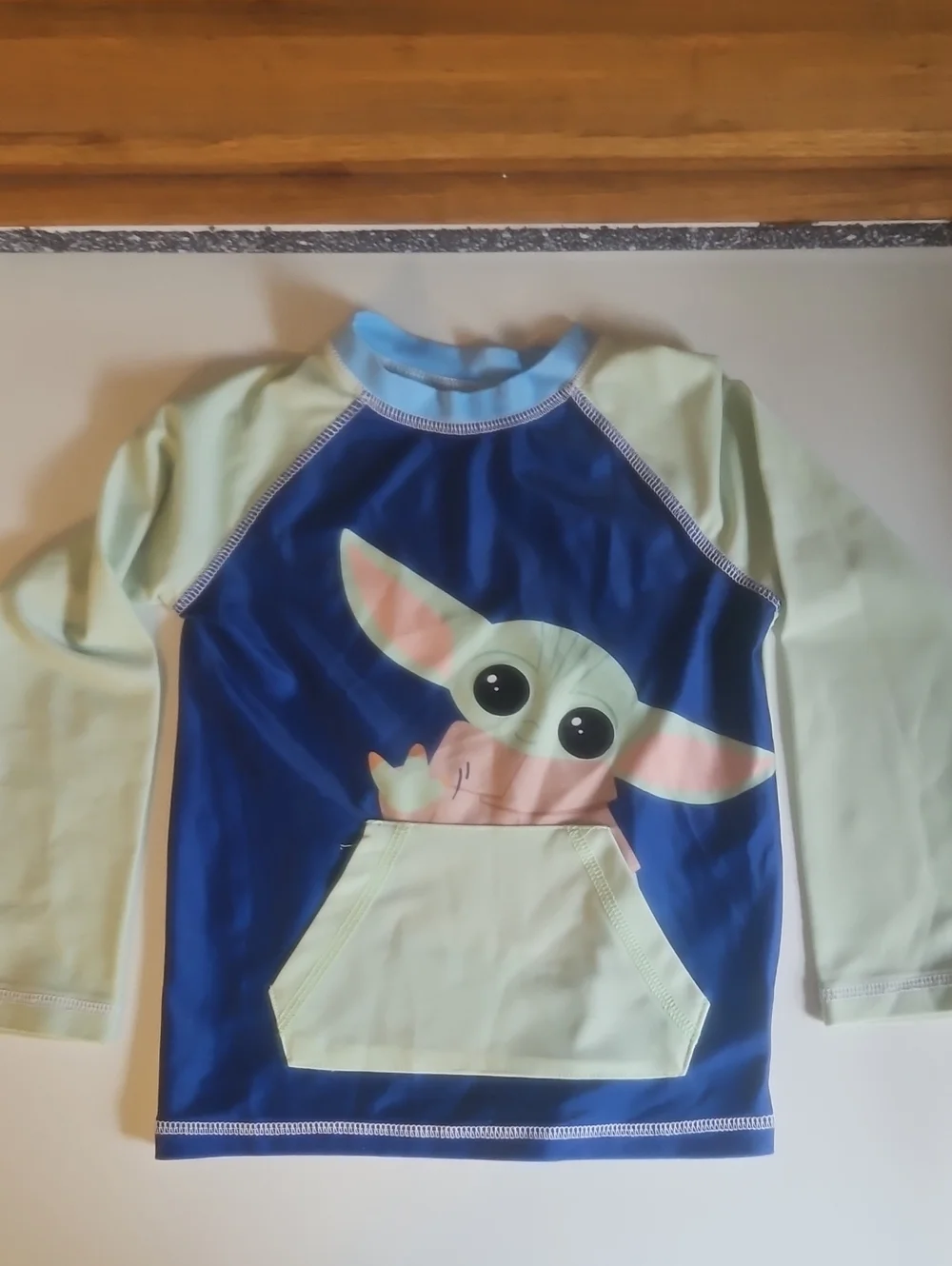 Star Wars Blue & Light Green Baby Yoda Kids Rashguard Swim Set
